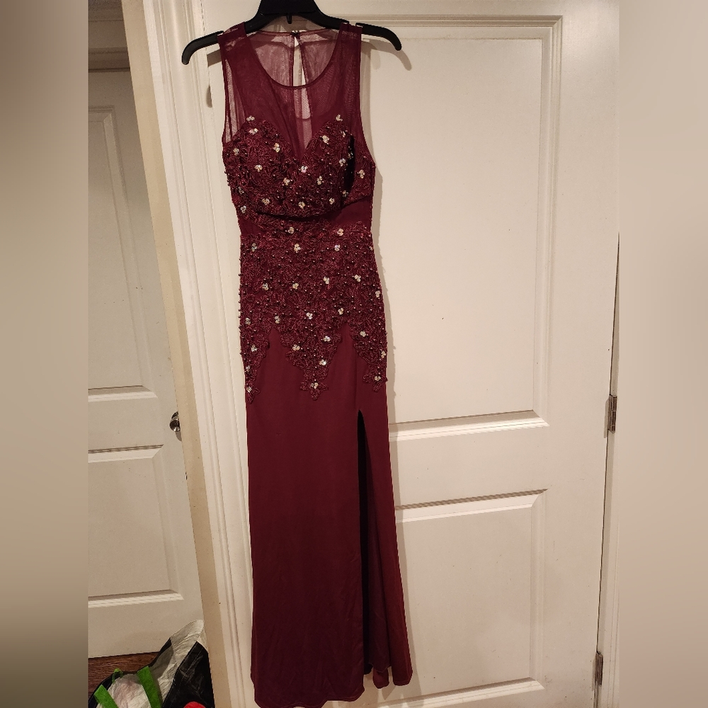 Size 3 dark red ballroom/prom gown